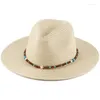 Cappelli a tesa larga 2023 Cappello da cowboy della Boemia di moda per le donne Floppy Beach Summer Sun Straw Ladies Protezione UV Panama