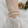 Beaded ASHIQI 4mm Real Natural Freshwater Pearl Elastic Bracelet 925 Silver Bead Jewelry for Women Valentines Day Jewelry Gift 230425