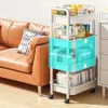 New 2/3/4 Tier Rolling Utility Cart Storage Movable Kitchen Storage Rack Storage Trolley Cart with Wheels Bathroom Organizer