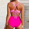 Swim Wear One Piece Swimwear Women 2023 Push Up Swimming Suit Bathing Halter Beachwear Monokini XL Cut Out Swimsuit AA230425