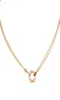 Cater Digner Love Double Chain Jewelry Women039S Classic Luxury Necklace With Single Diamond Gift BO1108A Item8218900