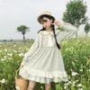 Abiti casual Collare per bambola giapponese Harajuku da donna Cravatta per le orecchie in legno Abito dolce Femminile Coreano Kawaii Abiti carini per le donne