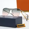 lunettes de créateurs pour femmes Lunettes de soleil pour hommes de luxe Lentille sans cadre marque de coupe de vague texte imprimé Lunettes de mode rétro polarisées 5 couleurs en option avec étui