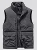 Herenvesten Winter Heren Multi Pocket Cargo Vest Jas Fleece Warme Mouwloze Jas Mode Effen Tactische Jassen Werkvest