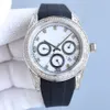 Ruoli RELOJ RELOJES Diamond Watch Mens orologio Orologi di movimento meccanico automatico 40 mm Cintino in gomma Sapphire Design impermeabile Montre de Luxe