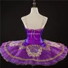 Dancewear Professional 12 Couches Kids Girls Women Adult Ballet Dance Competition Performance Wear Purple Tutu Costume 231124