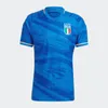 2024 Italie Soccer Jerseys Hommes 125ème anniversaire Pellegrini Dimarco Bonucci Verratti Pinamonti Maillot de football Raspadori Gnonto Politano Grifo Zaniolo Kit enfants