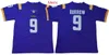 2020 LSU Tigers # 9 Joe Burrow Apelido Burreaux NCAA Odell Beckham Jr. Grant Delpit Tyrann Mathieu Leonard Chase College Football Jersey