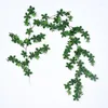 Decorative Flowers 1.8M Artificial Rattan Flower Leaf Decoration Wall Covering Leaves Ceiling Vine Plant Winding Hanging Green