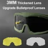 Utomhus Eyewear Upgrade 3mm Tactical Goggles Militär Combat Explosion-Proof Anti-Chock Glasses Outdoor Hunting Airsoft Paintball Eyewear 231124