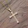 Подвесные ожерелья Bling Cross Corne Collece Crendants Men Men Hip Hop Jewelry CN368