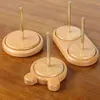 Craft Tools Yarn Holder Wooden Spinning Knitting Beginner Crochet Accessories Stand Sewing Thread Spool Wool Ball Winder Rotation 231124