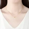 Den senaste trenden Small Gold Ball Pendant Necklace Women's Fashion Luxury Brand Plated 18k Gold Snake Chain Halsband Kvinna S925 Silver Collar Chain High-End smycken