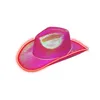 Berretti Cappello da cowgirl LED creativo Colori vivaci Vestirsi Spazio scintillante decorativo Cowboy per feste di Halloween