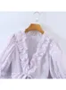 Robes yenkye vintage femmes sweet arc ruffle lavande imprimer robe imprimé sexy