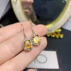 Boucles d'oreilles à la mode bijoux en pierres précieuses boucle d'oreille tenue quotidienne 6mm 8mm coupe émeraude citrine naturelle 925 argent