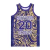 Ben Simmons High School Jersey 20 농구 Montverde Academy Marble 팀 컬러 Purple Moive Hiphop College 스티치 풀오버 셔츠 스포츠 팬