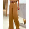 Women's Two Piece Pants Casual Fashion Women Half Sleeve Crop Tshirt Wide Leg Set Summer Femme Office Lady Pieces Suit Workwear Outfits 231124