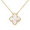 Designer earrings 4/Four Leaf Clover Charm Four Grass Necklace White Fritillaria V Gold Double sided Classic Fashion Clavicle Chain Live Product