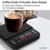 Haushaltswaage Digital Smart Tropfkaffeewaage Timer 2kg 0,1g Haushaltstropfküchenwaage mit zweireihiger Gewichtsanzeige mit Timer 230426