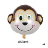 Fête Décoration Grande Taille Animaux De Bande Dessinée Feuille Ballon Tigre Lion Vache Singe Aluminium Film Ballons Enfant Jouet Anniversaire Mariage Goutte Dhtmd