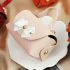 Gift Wrap 1PC Mini Wedding Box For Candy Leather Empty Baby Shower Creative Knot Chocolate Portable Handbag