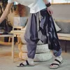 Roupas étnicas estilo japonês harajuku perna larga harém calças samurai haori masculino masculino chinês hanfu calça solta asiático casual asiático