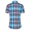 Koszulki męskie mody kratą koszulę Plaid Men Summer Casual Short Rleeve koszule męskie męskie na plaży hawajskie topy bluzka męska 5xl 6xl 7xl 230425