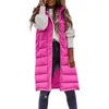 Gilets pour femmes Plus la taille 5XL vestes d'hiver sans manches pour femmes garder au chaud élégant gilet à capuche Parkas dame coton rembourré mi long gilet