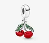 100 925 Sterling Zilver Asymmetrische Cherry Fruit Dangle Charms Fit Originele Europese Bedelarmband Mode Vrouwen Bruiloft Engage9296393