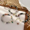 Charm Bracelets Minar Chic Multicolor Natural Stone Water Drop Star Moon Crescent Strand Bracelet Women Freshwater Pearl Beaded