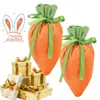 Geschenkwikkeling 2/10 stcs Mini Easter Wortel Velvet Candy Bags Sieradenmand met trekkoordzak