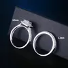 Anel de solitário, ela 2pcs anéis de casamento para mulheres sólidas 925 STERLING Silver Noivage Ring Bridal Conjunto 1,6Ct Halo Round Cut AAAAA Zircon 230426