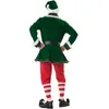 Fantasia masculina de duende com tema de Papai Noel, conjunto de roupas de cosplay de luxo