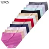 Women's Panties 12PCS Lce silk Seamless Underwear Women's Panties Sexy Comfortable Breathable Low-waist Briefs Plus size Elastic Lingerie 230425