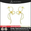 Stud Lotus Fun oro 18 carati squisito nodo bello lungo nappa orecchini pendenti per le donne gioielli in argento sterling 925 arrivo 231124