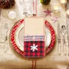 クリスマスの装飾4pcslot Burlap Cutlery Bag Holder Lace Tableware Pouch Pocket Party Decor Pockets Wedding Table Decoration 231124