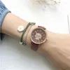 Polshorloges Fresh Daisy Dial Design Ladies 2023 Fashion Casual Women Flower Watches Eenvoudig nummer Vrouw Leer Quartz Watch