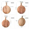 1 st, Acacia Wood Cutting Board med handtag, Pizza Paddel serveringskort för ost, kött, frukt och bröd, 10 ''/12 ''/14 ''/16 ''