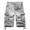 Shorts masculinos shorts de carga masculino exército de verão tático tático homme shorts casuais sólidos multipocking masculino shorts de carga mais tamanho 230425