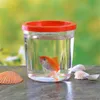 Tanques 10 unids/set pequeño tanque de peces taza de medusas Mini contenedor transparente pez Betta taza transparente de plástico espesado para mascotas pequeñas