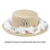 Berets Elegant Sun Hat With Flat Top And Delicate Lace Year Birthday Party Decor