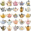 50 PCS Cartoon Flower Tea Pot Graffiti Stickers för bilkylskåp Hjälm iPad Bicycle Phone Motorcykel PS4 Notbok PVC DIY DECALS tonåringar Vuxna