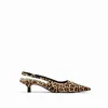 New Sandals Animal Print Heels for Women Pointed Toe Leopard Heeled Slingback Pumps Woman Retro Ladies Casual Pump Shoes 230406