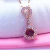 Chains Classic Design 585 Purple Gold Plated 14K Rose Chain In Ruby Necklaces Exquisite Luxury Ladies Dinner Wedding Jewelry