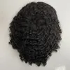 European Virgin Human Hair Hairpiece 10mm Wave Mono Toupee 6x9 Color #1b Unit for Black Men