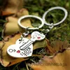 4pcs Keychains Alloy Silver Plated Lovers Gift Wedding Favors Couple My Heart Keychain Fashion Keyring Key Fob Creative Key Chain