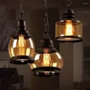 Pendant Lamps Homhi American Black Amber Glass Hanging Lamp Contemporary Decor Nordic Ceiling Industrial Minimalist Light Modern Art HPD-094