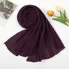 Plain Wrinkle Pom Pom Dot Bubble Chiffon Instant Hijab Shawl Lady High Quality Solid Wrap Headband Bufanda Muslim Snood 175*55Cm