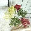 Fleurs décoratives en plastique baies plantes vertes 5 têtes grand fruit brindille fleur artificielle INS salle de mariage mariée tenant vase mur de jardin